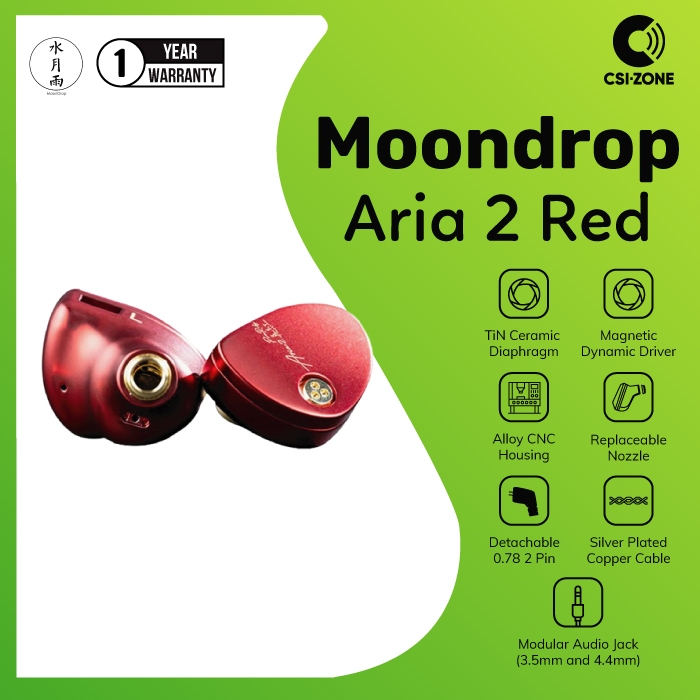 Moondrop Aria 2 / Aria II Red Edition Ceramic Diaphragm Driver In Ear Monitor
