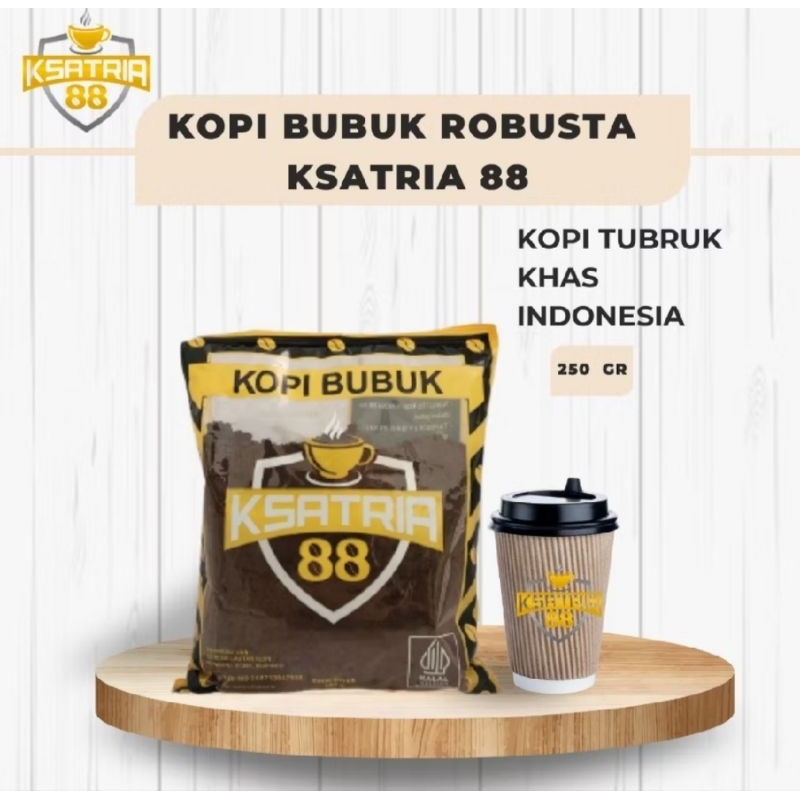 

Kopi Bubuk Robusta Ksatria 88 250 gram