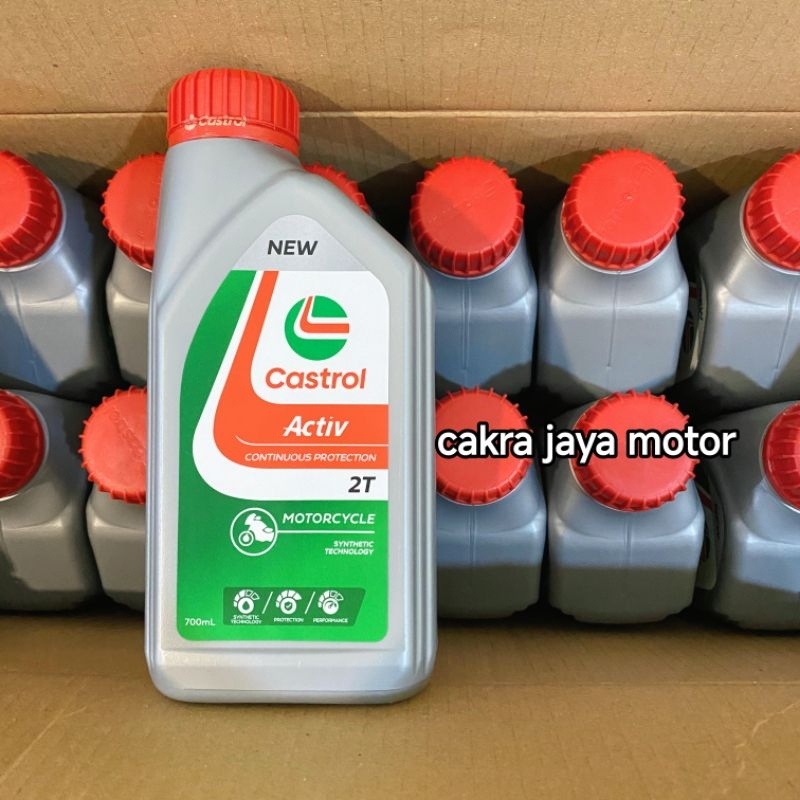 1 DUS = 12 Botol Oli Castrol Activ 2T 700ml Low Smoke Oli Samping