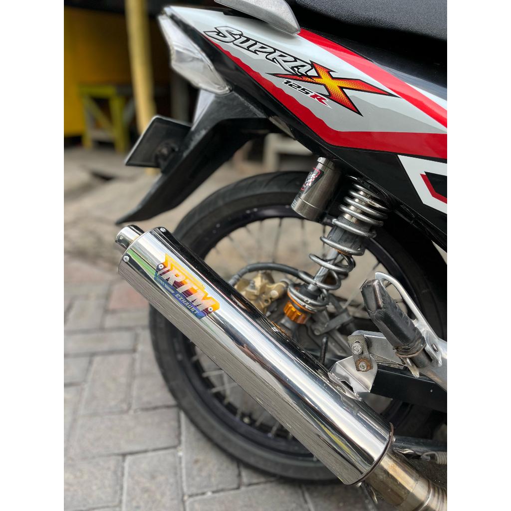 Knalpot supra x125 standar racing RTM silencer only PNP leher standar original