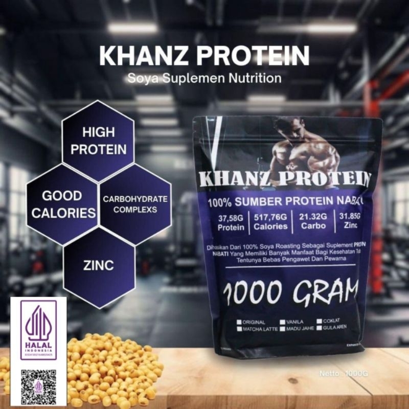 KHANZ PROTEIN WHEY PROTEIN BUBUK SUSU KEDELAI 1KG(1000GRAM)