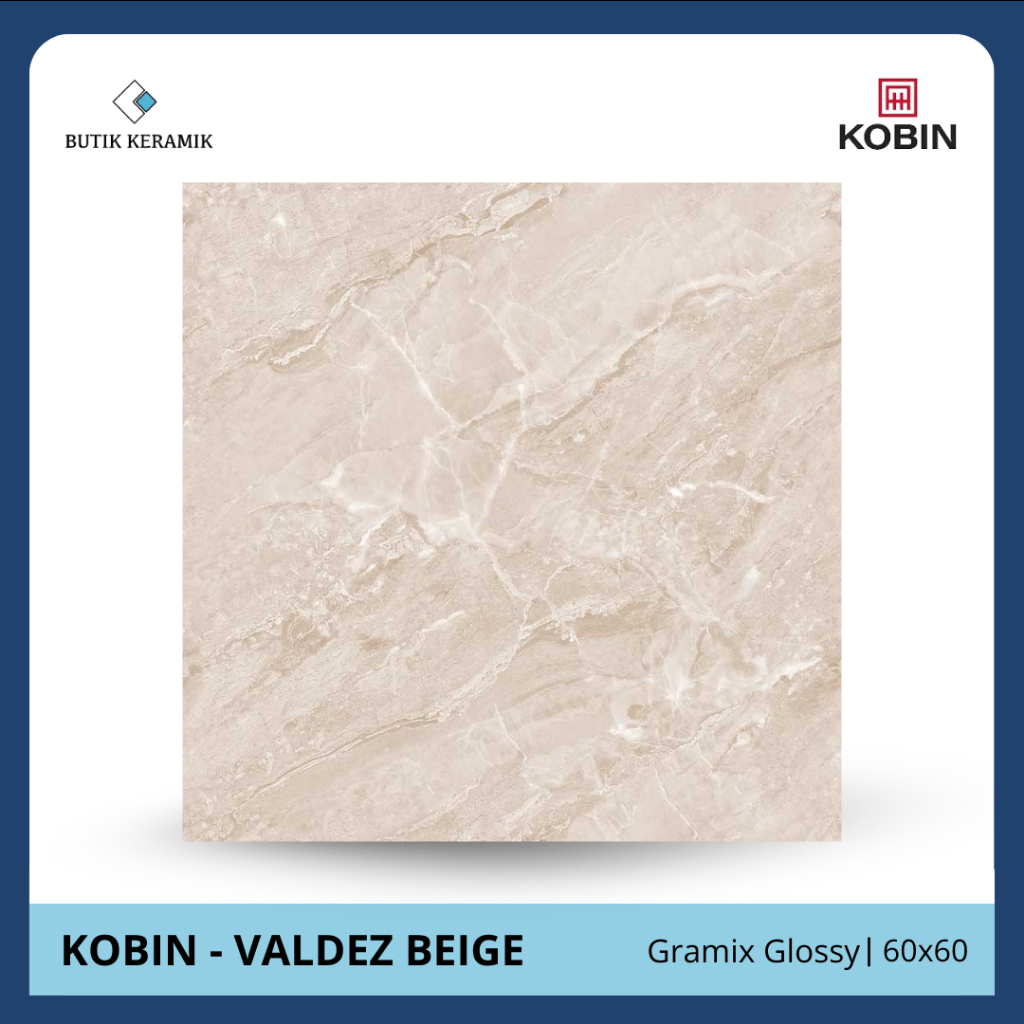 Keramik 60x60 Glossy | Kobin | Valdez Series | Glossy | Grade A / KW 1 | Keramik Lantai I Keramik Mo