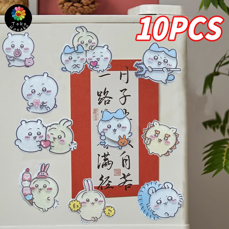 [Set 10pcs] Magnet Acrylic Kulkas Chiikawa Usagi Hachiware Lucu Kartun DIY Dekorasi Kulkas & Hadiah 