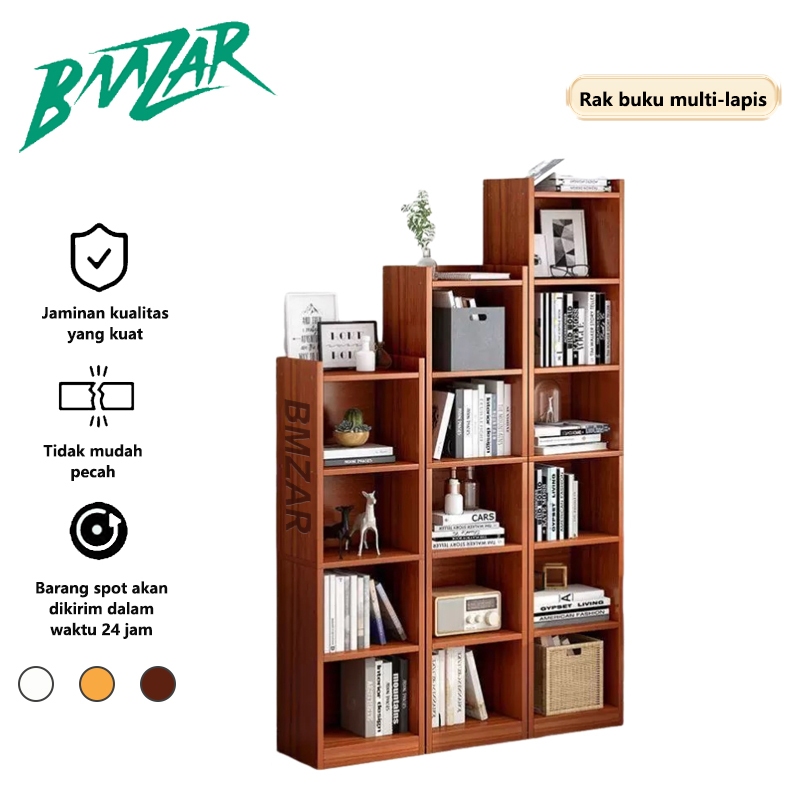 BMZAR Rak Buku Serbaguna 6 Susun Lemari Susun Rak Buku kayu Lemari Putih Rak Buku Lemari Buku kayu R