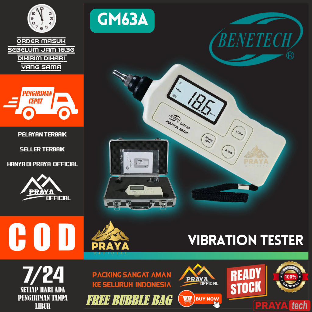 BENETECH GM63A VIBRATION METER VIBRO METER ALAT UKUR GETARAN TESTER