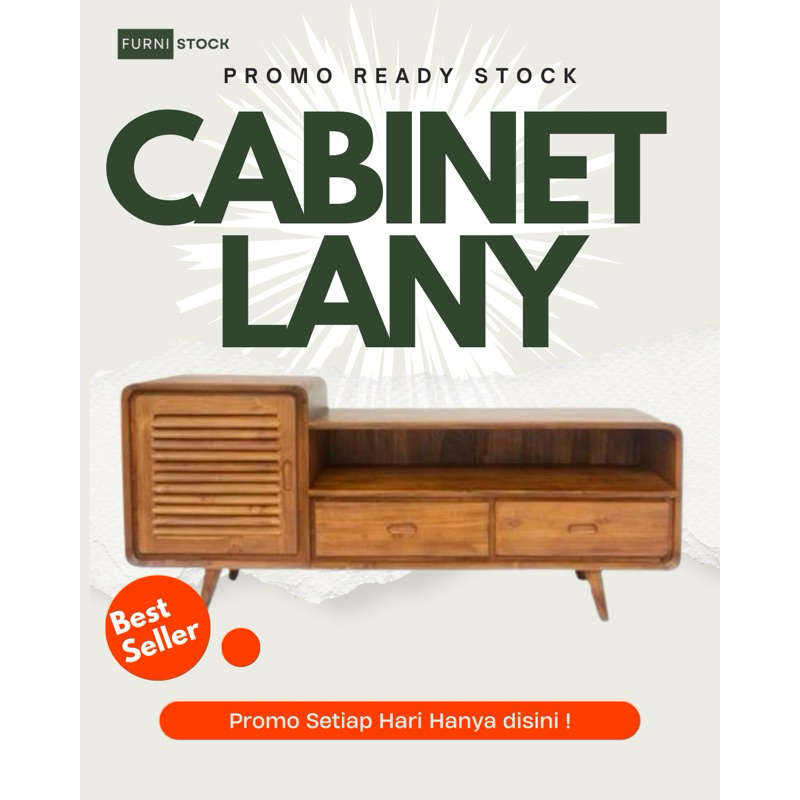 CABINET TV KAYU JATI BUFET TV NAKAS TV 1 PINTU 2 LACI