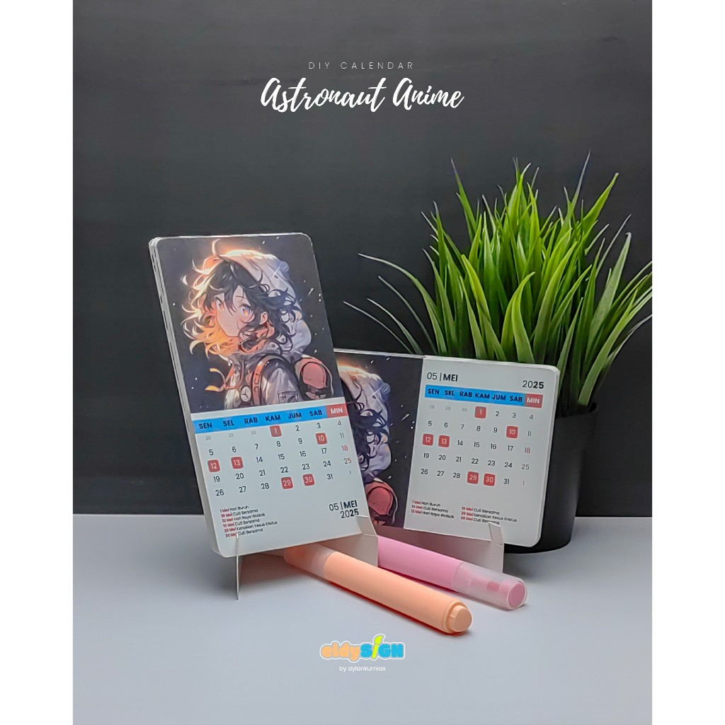 

Kalender 2025 DIY - Souvenir, Dekorasi, Hadiah Ulang Tahun & Pernikahan - Astronaut Anime