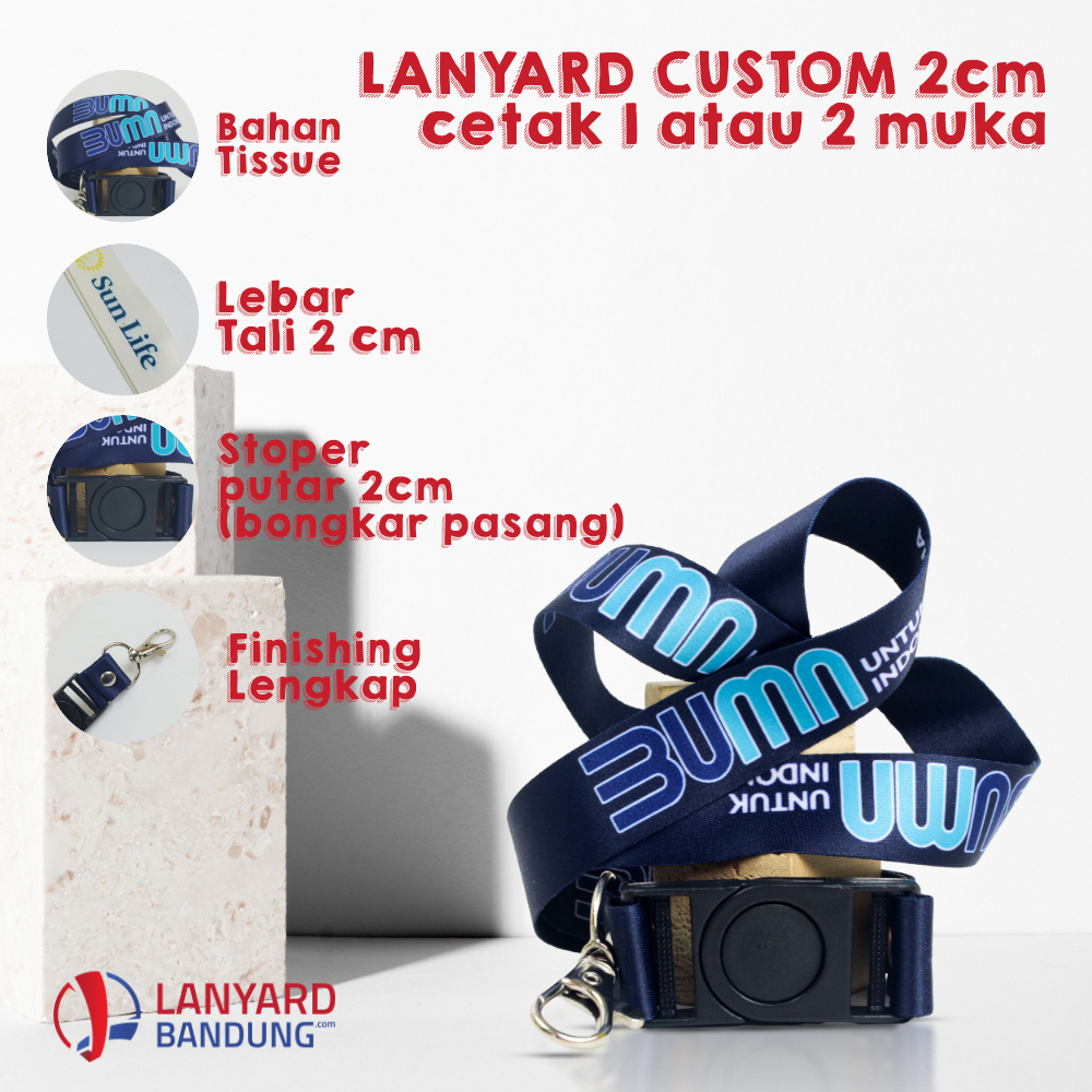 

custom lanyard sublim 2cm cetak tali id card full color 2sisi, cetak tali lanyard print
