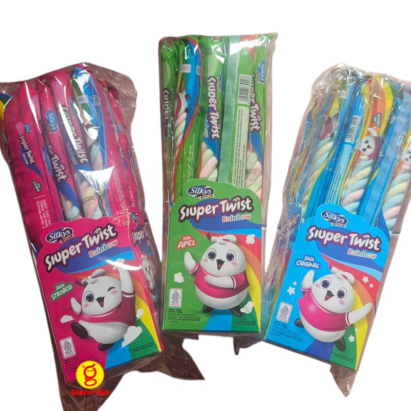 

Marshmallow Kepang Panjang Silkys Super Twist Rainbow Pak isi 20 pcs