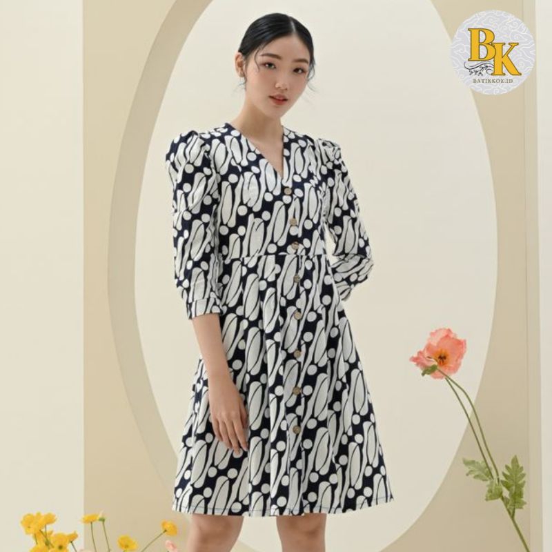 AON 308 - Dress Batik wanita / Terusan Batik Modern