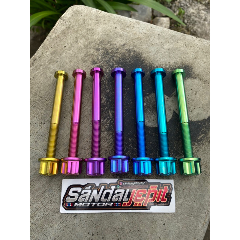 BAUT TITANIUM PANGKON MESIN BELAKANG CB GL MP TIGER GL100 BAUT TITANIUM PANGKON MESIN CB GL MP TIGER
