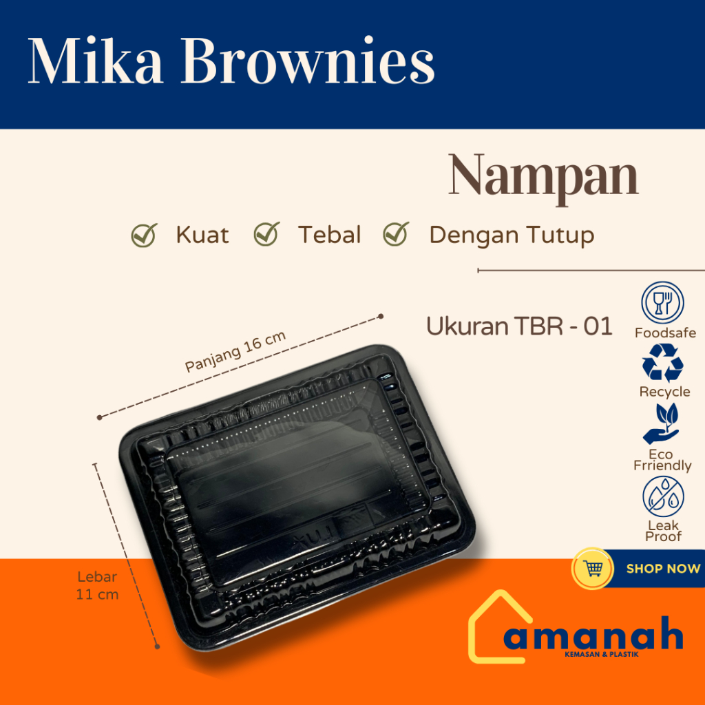 Mika Brownies Coklat / Tray Brownies / Mika Kue "LUX" / Mika Coklat Panjang