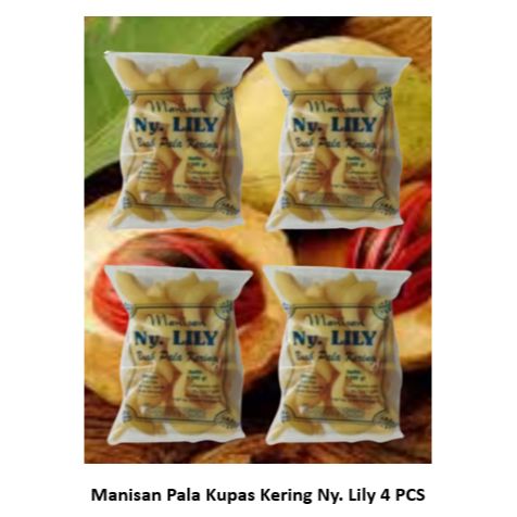 

Manisan Pala Kupas Kering Asli Lampung Ny.Lily 4 PCS