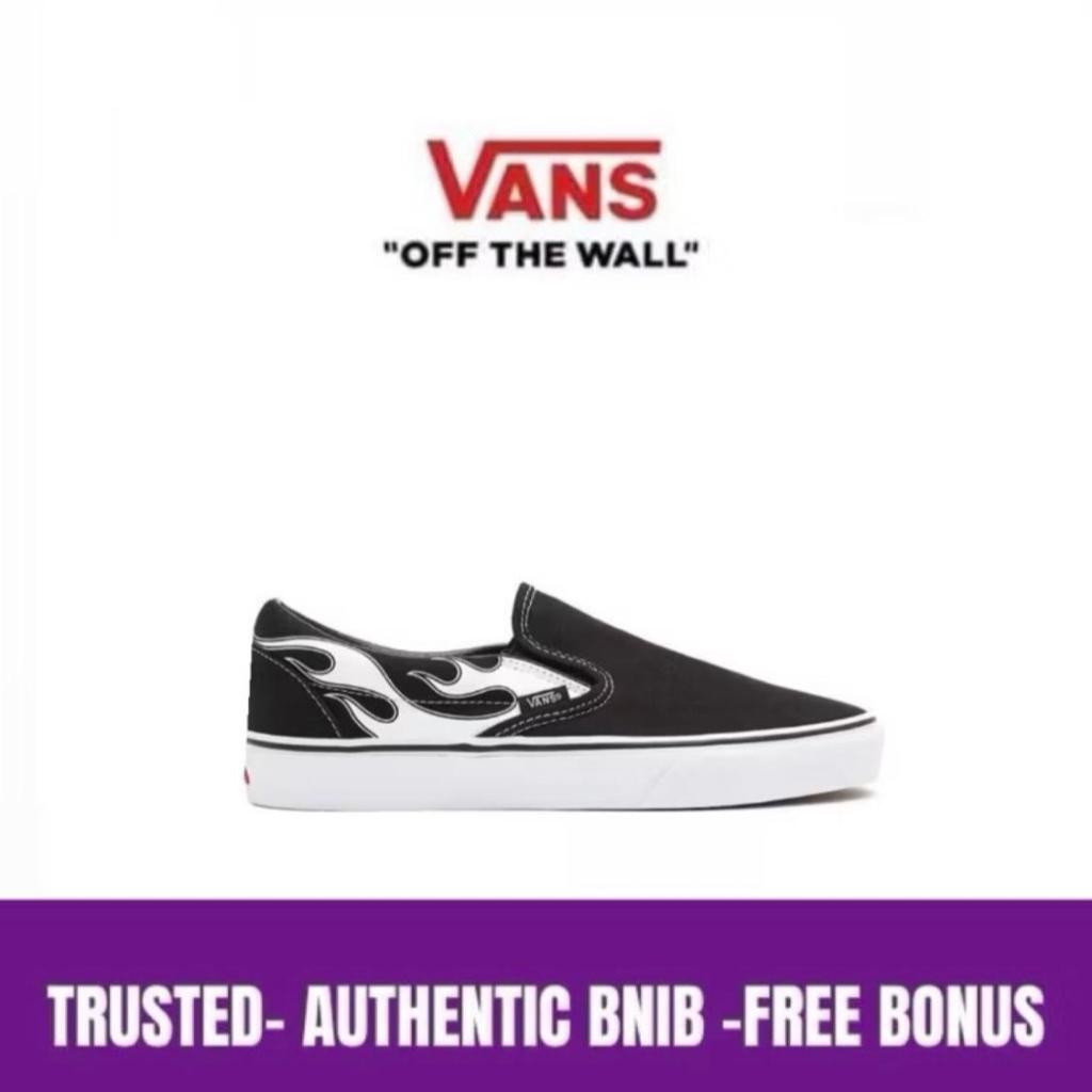 Vans Slip On Black white Flame White Original