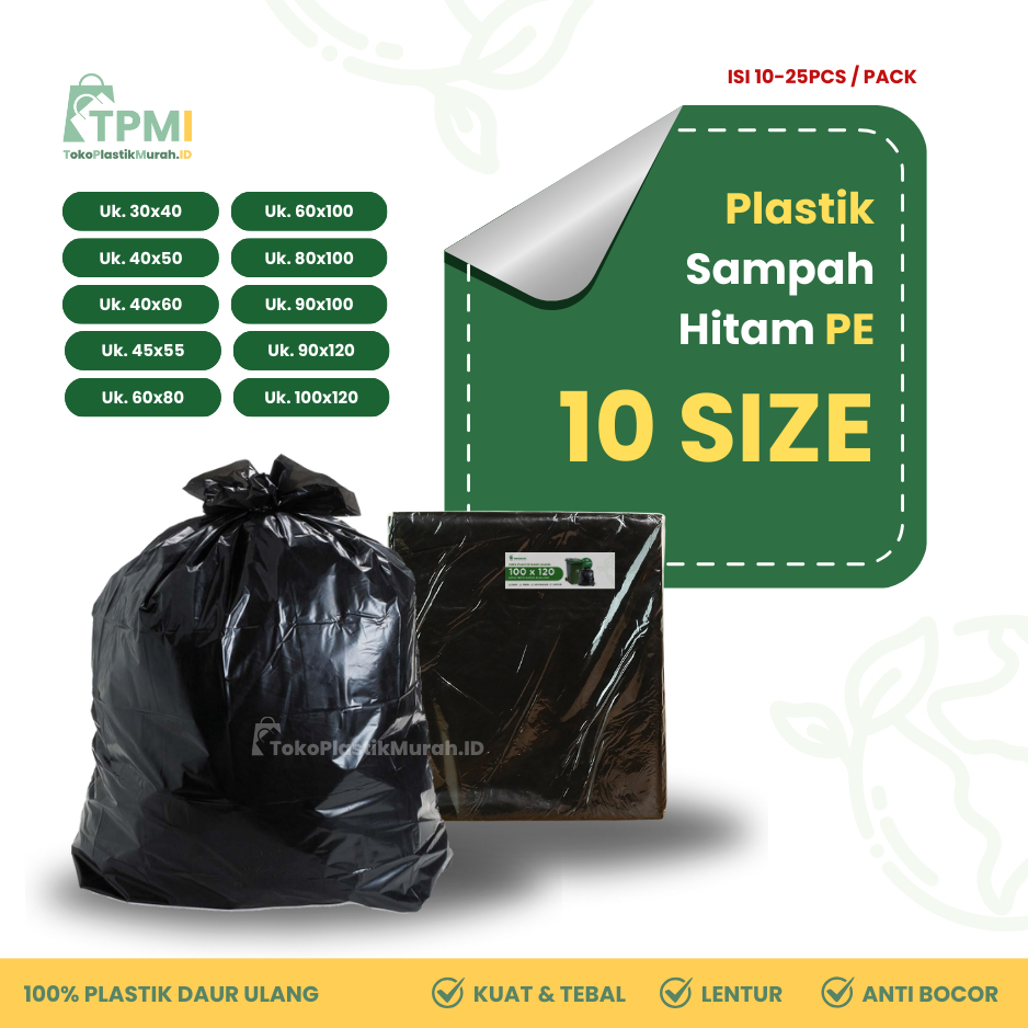 [BEST SELLER] PLASTIK SAMPAH HITAM PE | KANTONG SAMPAH PLASTIK | TRASHBAG HITAM PE | KRESEK SAMPAH