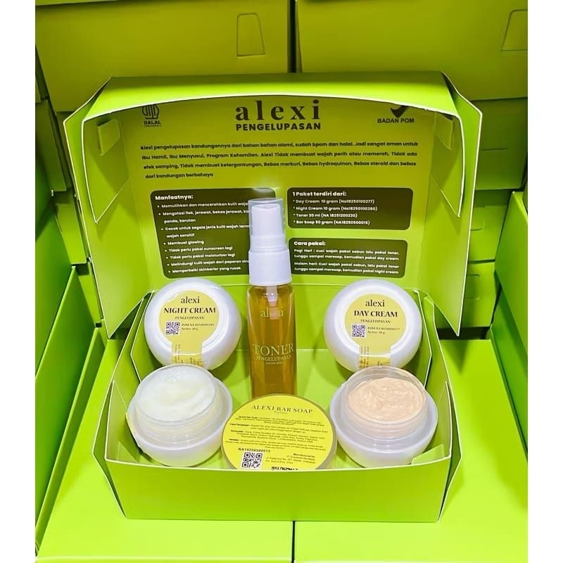 ALEXI SKINCARE PACKAGE - Membantu pengelupasan flek hitam diwajah dan mencerahkan kulit wajah