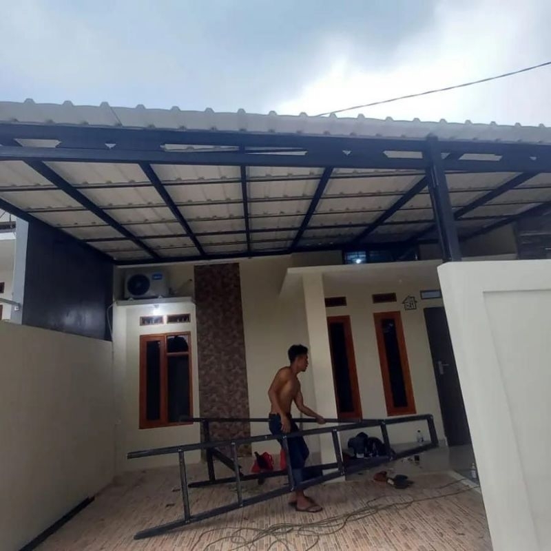 kanopi baja ringan atap sepandek pasir&atap sepandek polos