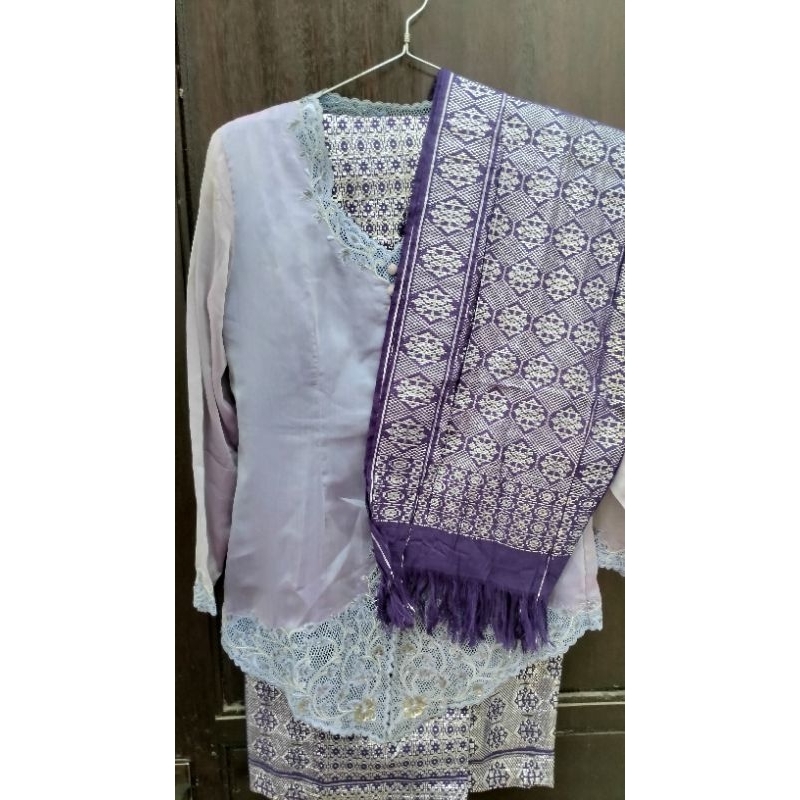 KEBAYA SET SONGKET - UNGU LILAC UNGU PASTEL