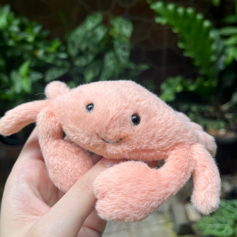 JELLYCAT Fluffy crab -New with tag plushie boneka kepiting pink