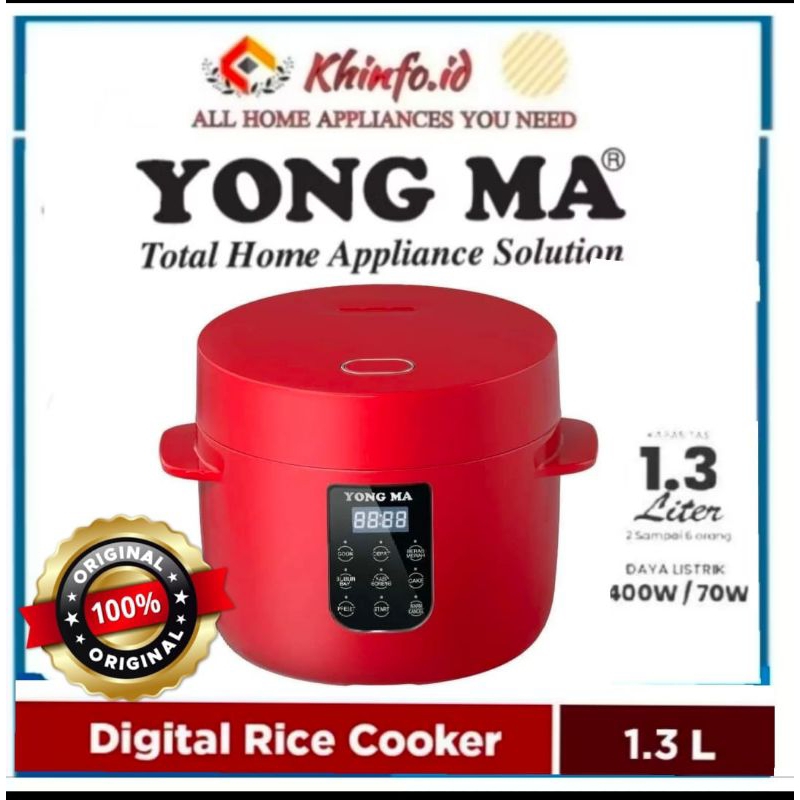 MAGIC COM DIGITAL YONGMA SMC8055 KAPASITAS 1,3 LITER YONGMA 6 MENU MASAK SMC8055 RICE COOKER MAGIC C
