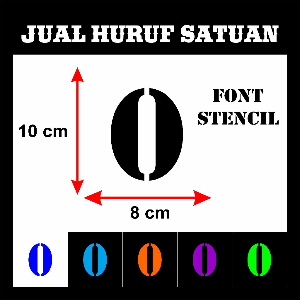 

READY STIKER CUTTING JUAL HURUF ANGKA SATUAN FONT STENCIL UKURAN 10 CM