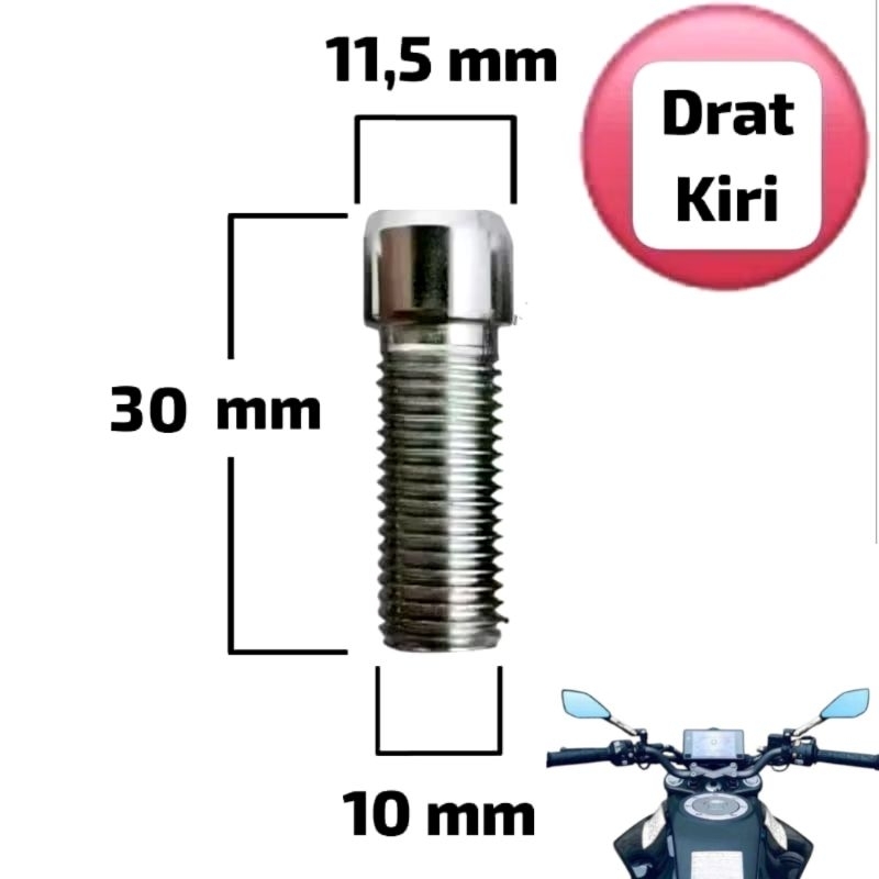 baut L14 drat kiri 3cm