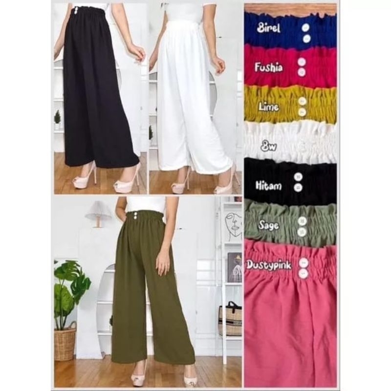 KULOT KANCING DEPAN | CELANA KULOT PANJANG CRINGKLE