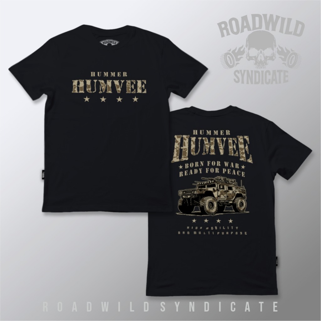 Kaos distro pria hummer humvee series eksklusif cotton combed 24s premium & serap keringat Roadwild 