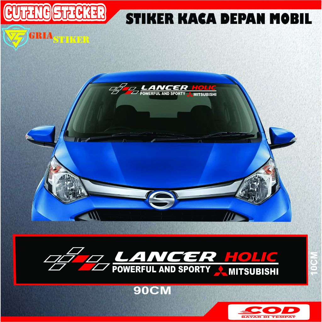 TERMURAH Cutting Sticker Mobil stiker Kaca Depan Mitsubishi Lancer Holic