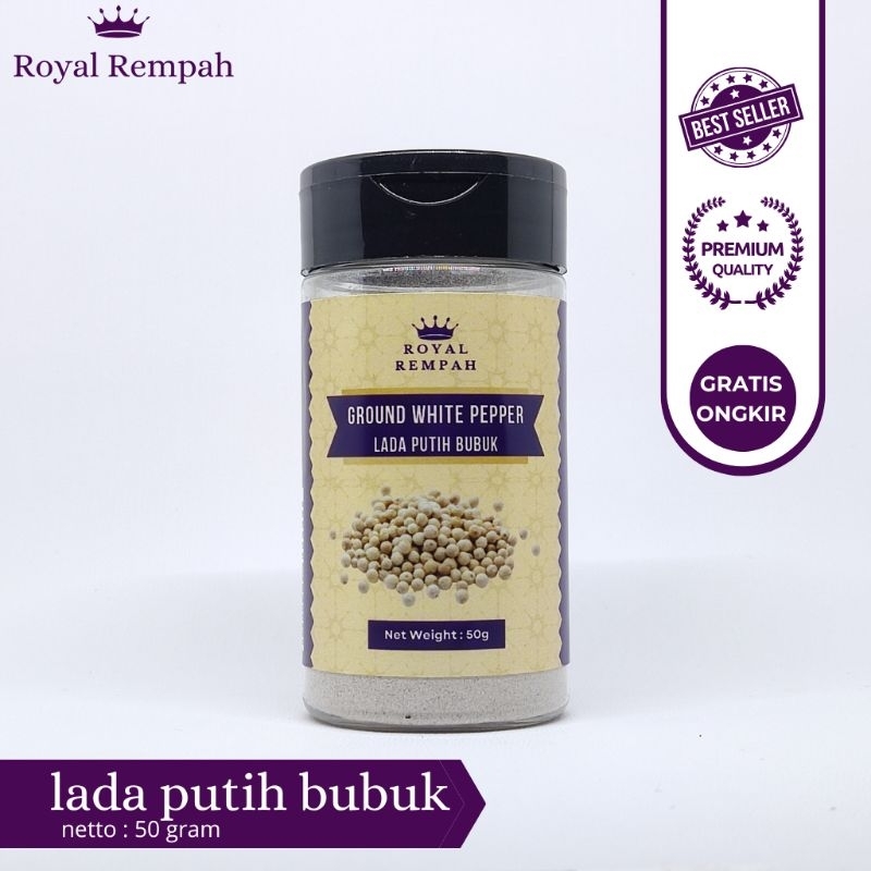 

Royal Rempah Lada Putih Bubuk (Merica Bubuk) - White Pepper Powder Halal untuk Masakan