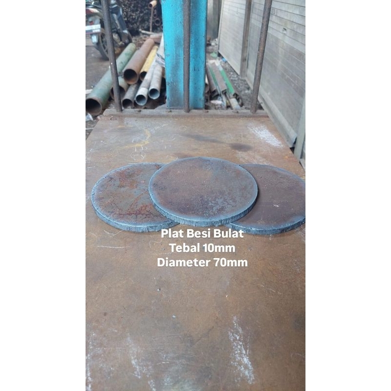 Besi Plat Bulat Tebal 10mm Diameter 70mm 1pcs