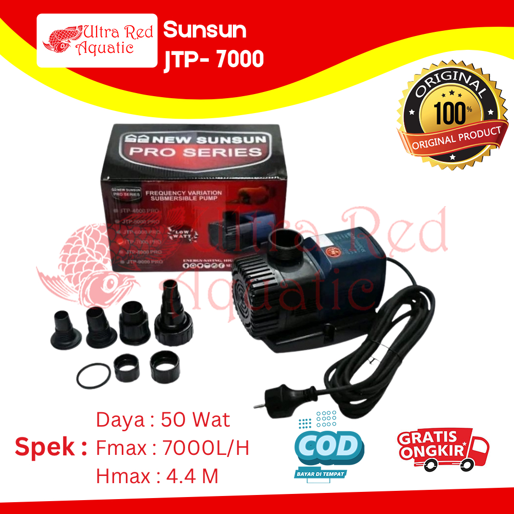 Sunsun JTP 7000 Pompa Air Celup Kolam Ikan Hias Low Watt Mesin Air Kolam Ikan Hias