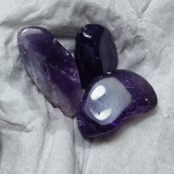 Batu kecubung wulung original tumbled