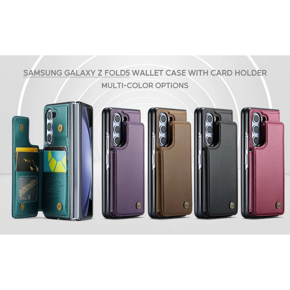 Flip Caseme C22 Case For Samsung Galaxy Z Fold 7 6 5 4 3 5G 4G Premium Cover Mewah RFID Leather Kuli