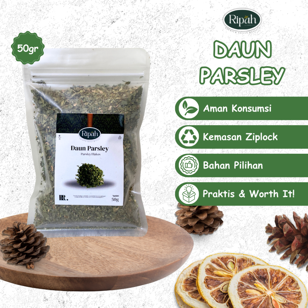 

50gr Daun Parsley Parsley Peterseli Parsley Kering 100% Ripah Rempah PREMIUM QUALITY