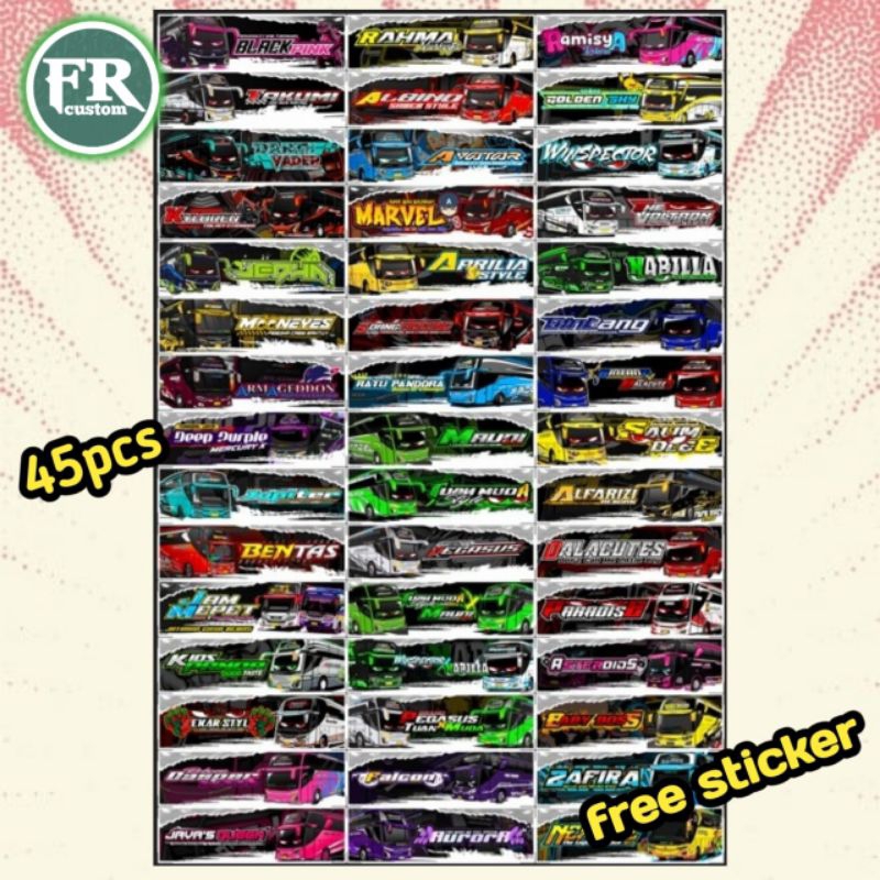 

Sticker TCI Pemburu Basuri 45 pcs Bus Mania Terbaru Viral
