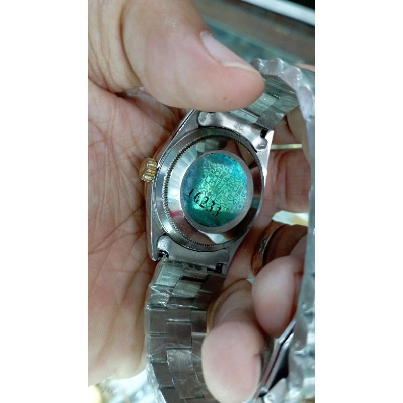 jam tangan pria otomatis silver gold elegant