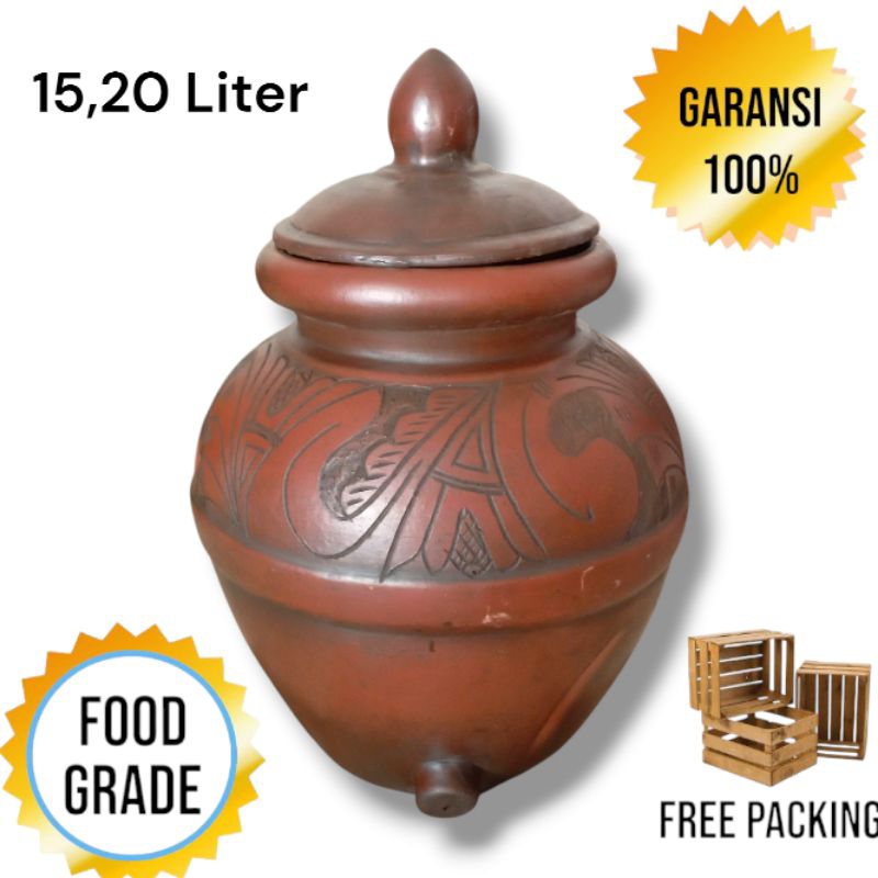 Padasan Klasik 15,20 Liter Padasan Gerabah Free packing kayu