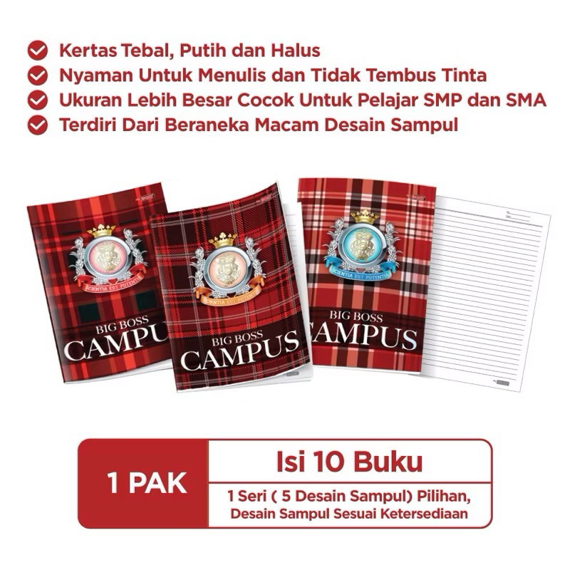 

10 Pcs! 1 PAK BUKU TULIS BIGBOSS CAMPUS 36 LEMBAR