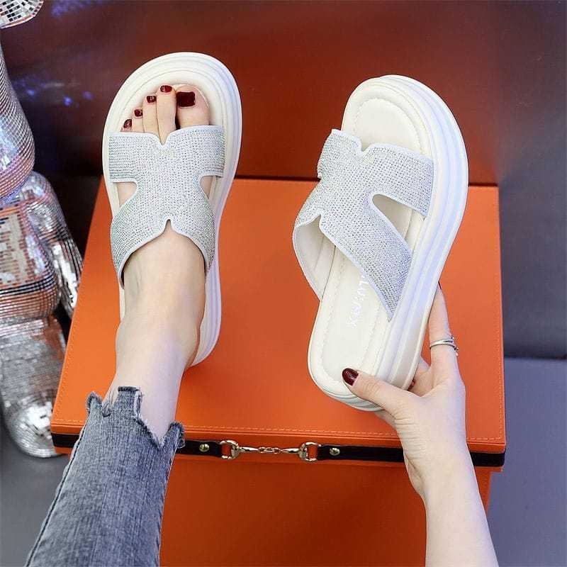Sandal wanita Korea sol tebal sol lembut sandal wanita sandal wedges EVA