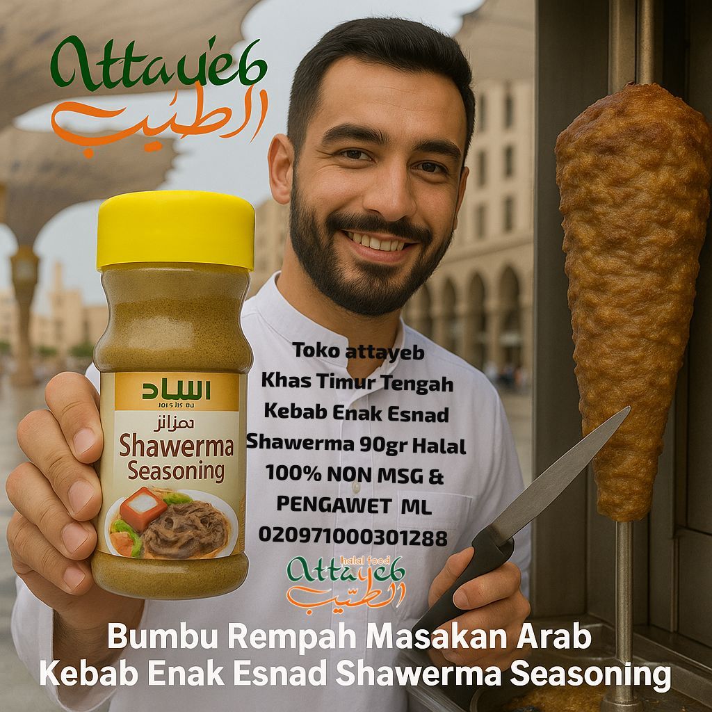 

Bumbu Rempah Masakan Arab Kebab Enak Esnad Shawerma Seasoning 90gr Ori Arab Halal BPOM