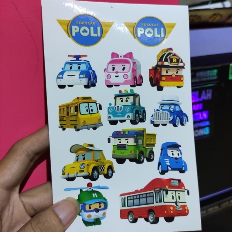

Sticker Robocar Poli 1 lembar ukuran A6