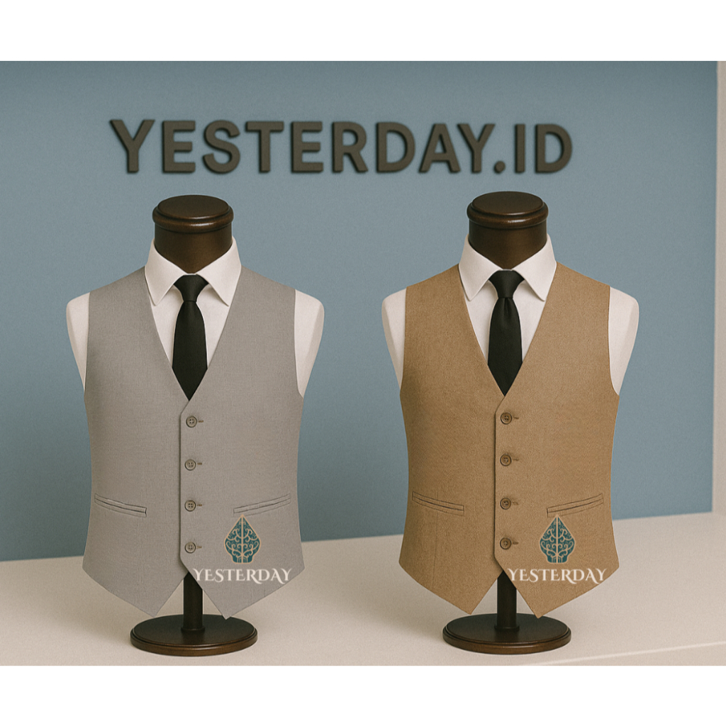 YESTERDAY Vest Pria Rompi Vintage Formal / Rompi Vest Cowok Casual Korean Style Premium