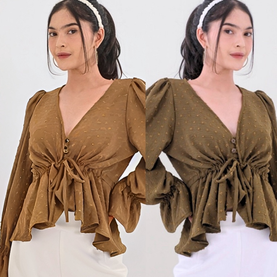 Cod Kayla Blouse Uragiri Premium  Zura Blouse Top Uragigiri Airflow  Blouse Wanita Wrap Top Rampel  