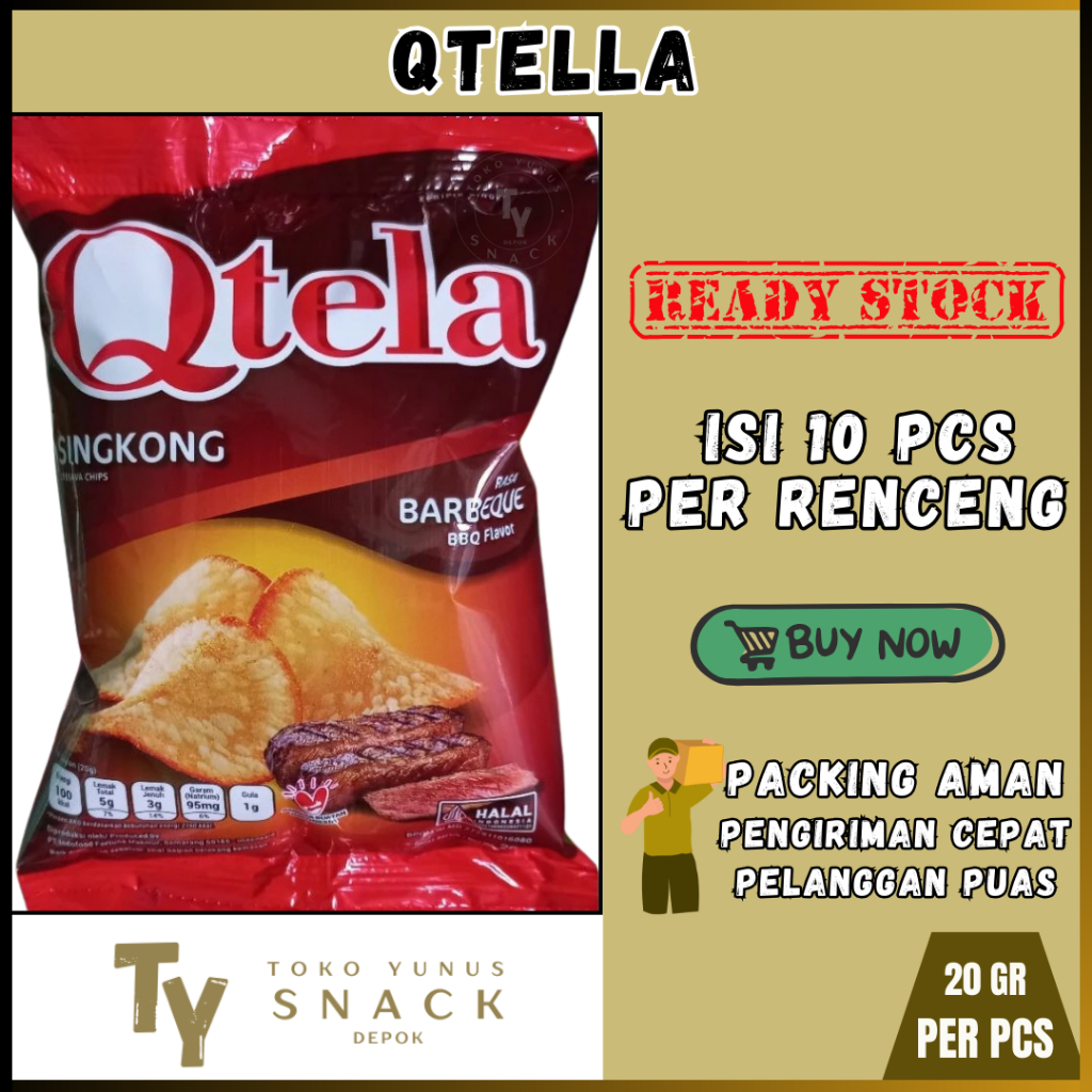 

QTELLA KERIPIK SINGKONG BBQ 1 RENCENG ISI 10 @20GR