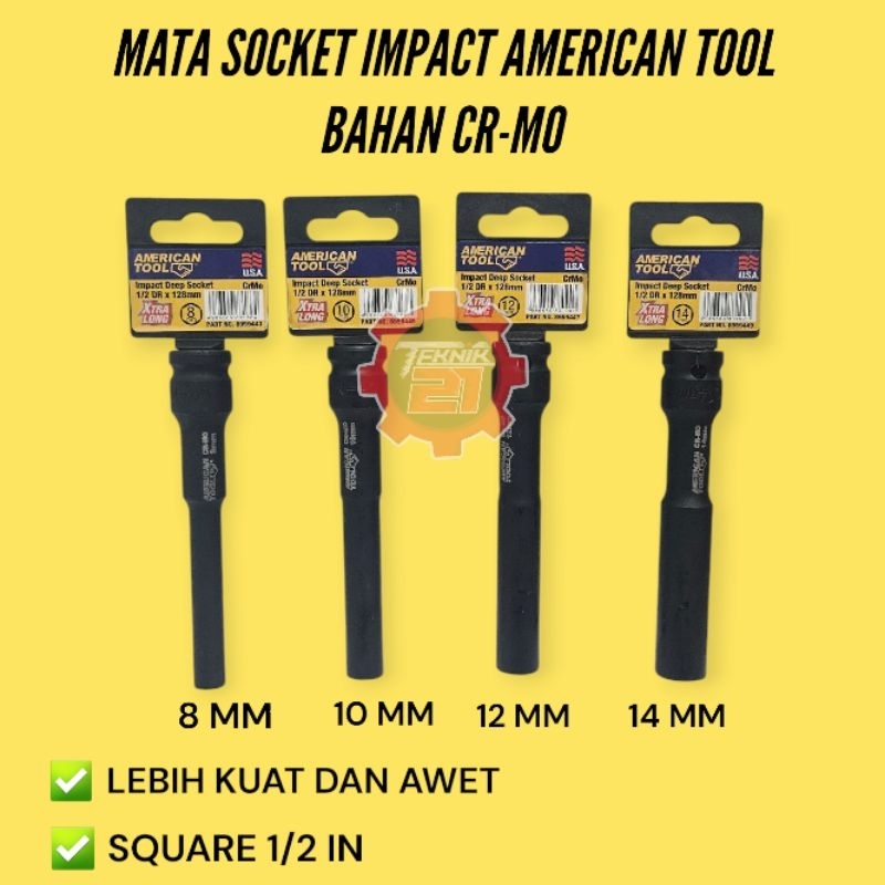 IMPACT DEEP SOCKET DEEP SOCK IMPACT MATA SOK IMPEK AMERICAN SOCKET IMPACT AMERICAN TOOL