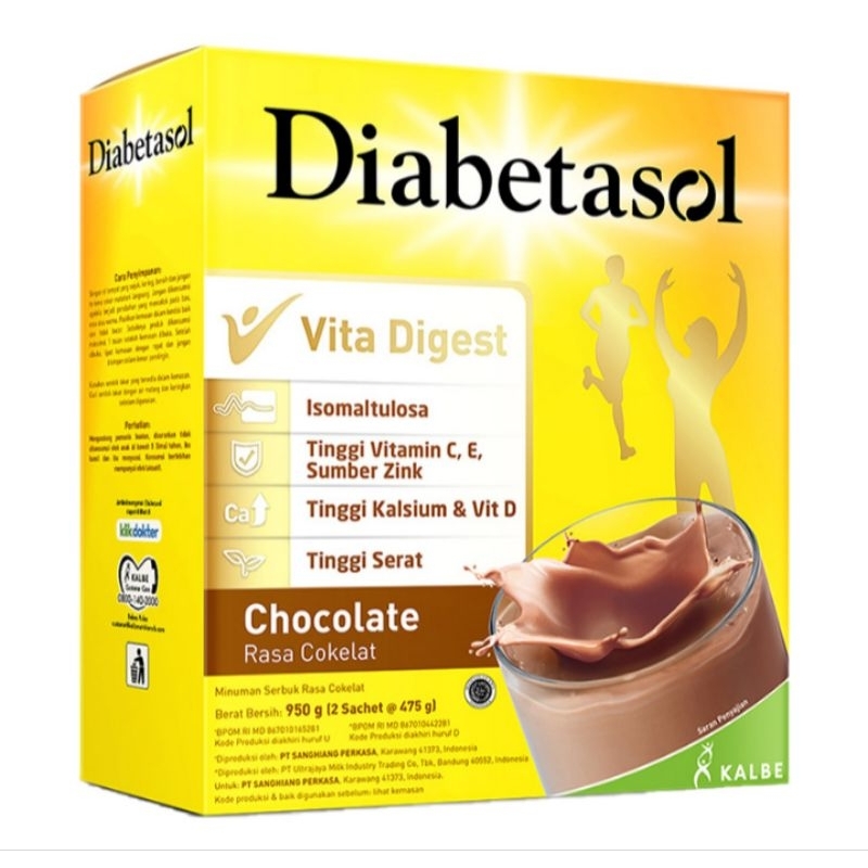 

diabetasol Vita digest Susu bubuk dewasa rasa cokelat untuk penderita diabetes