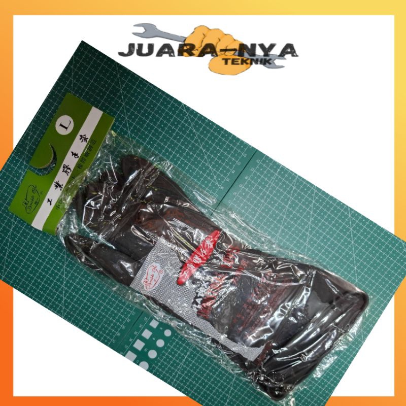 Sarung Tangan Latex Karet Double One / Sarung Tangan Karet Panjang Hitam Double One