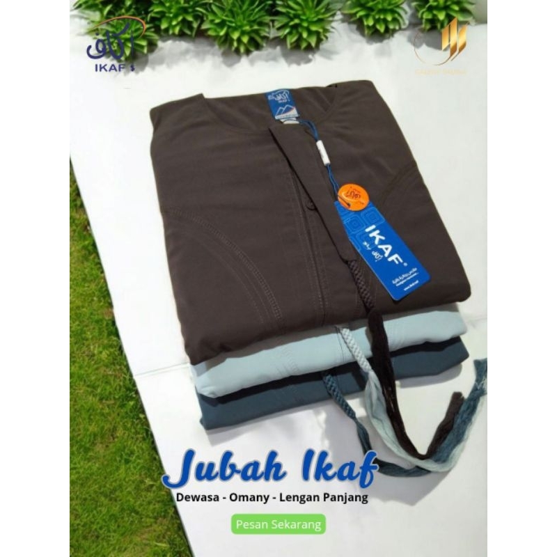 Jubah ikaf ori saudi model omani dewasa warna ,hitam dan putih