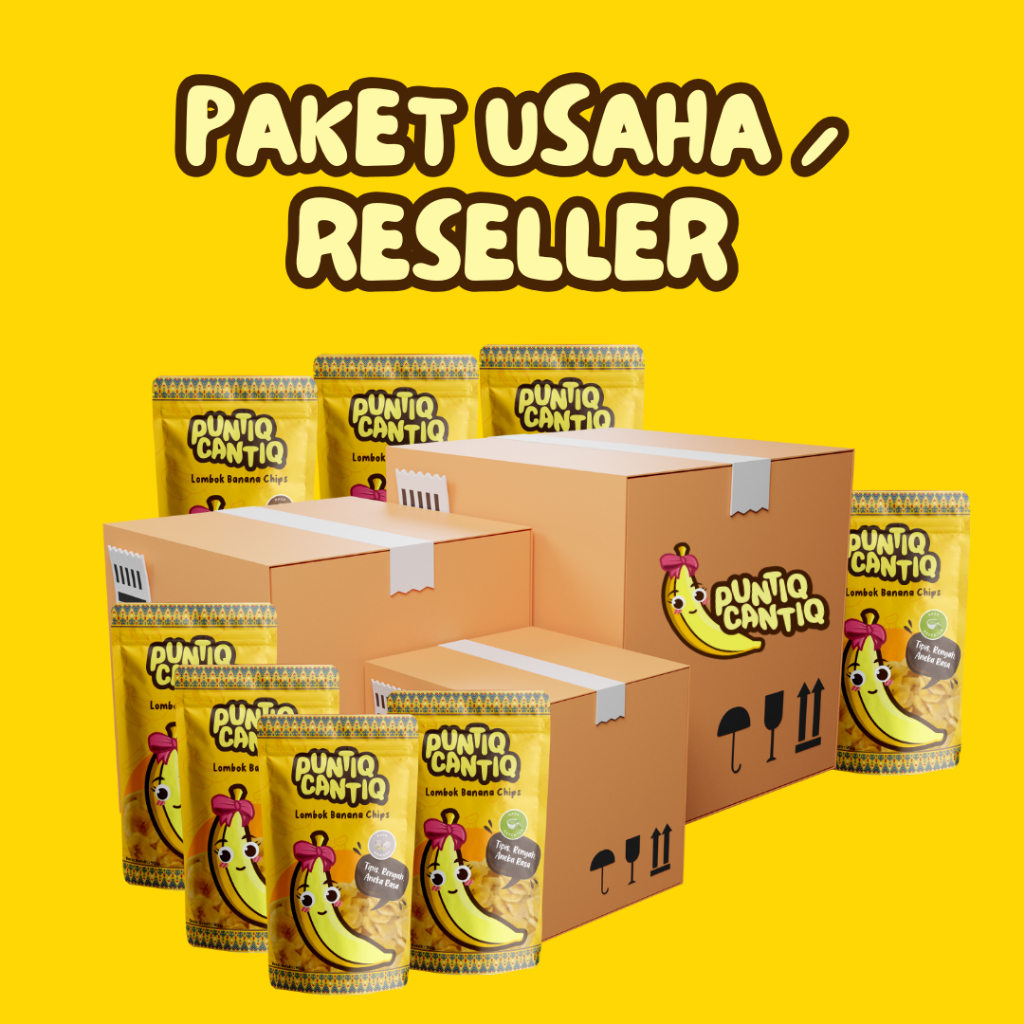 

PAKET USAHA/RESELLER Puntiq Cantiq Keripik Pisang Renyah aneka rasa